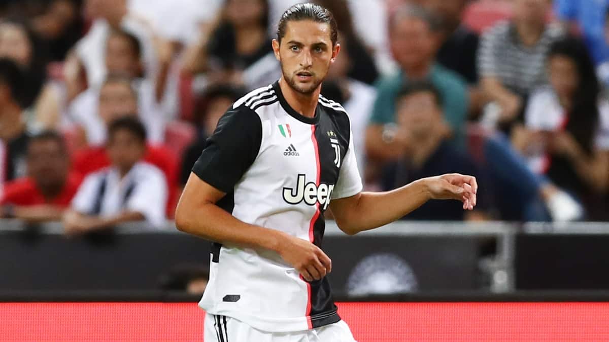 Juventus star Adrien Rabiot in action 