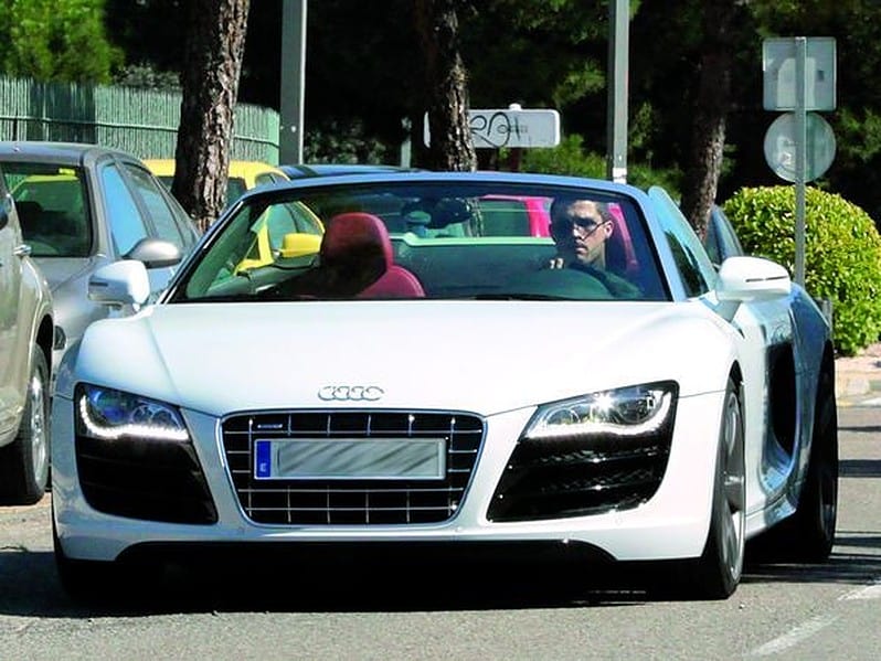 Cristiano Ronaldo riding his Audi R8