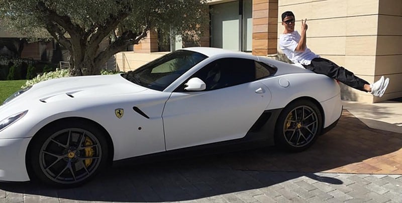 Cristiano Ronaldo with his Ferrari 599 GTO
