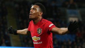 Anthony Martial celebrates a goal for Manchester United