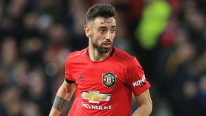 Bruno Fernandes playing for Manchester United
