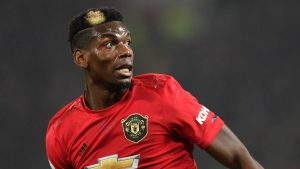 Paul Pogba playing for Manchester United