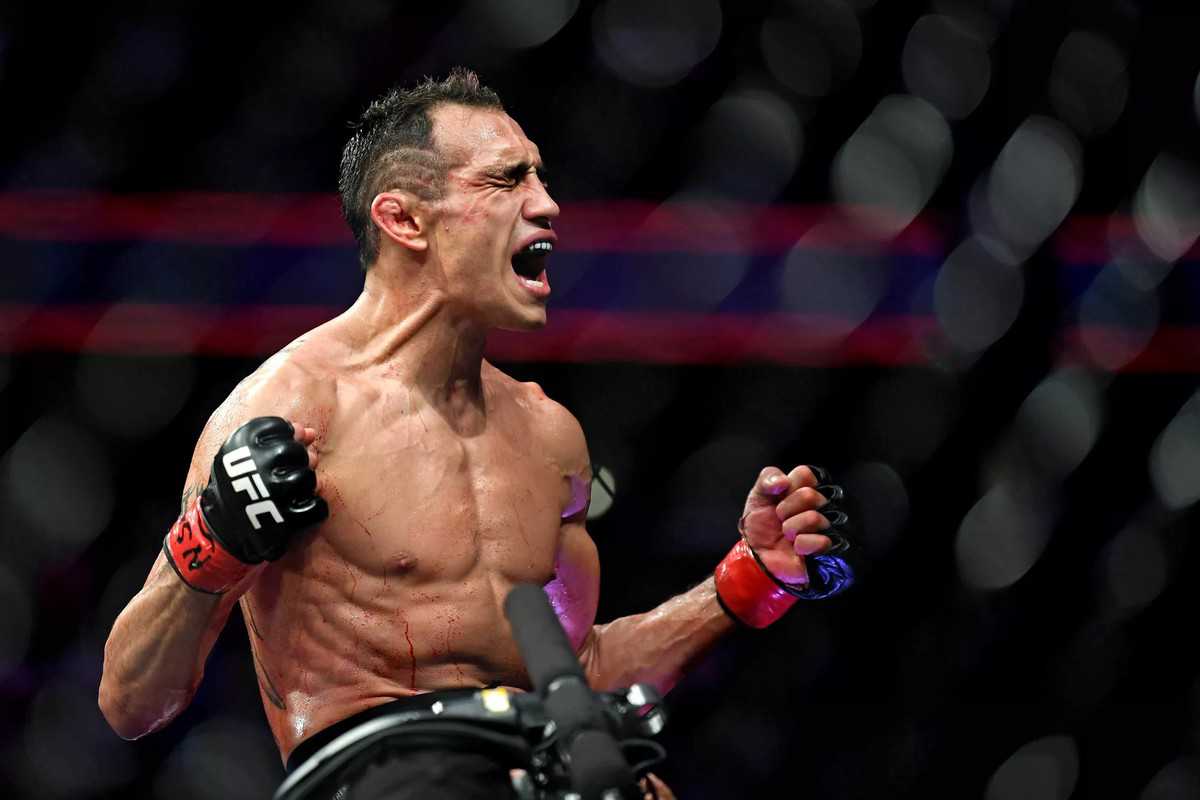 Tony Ferguson Celebrates his victory in a UFC Fight