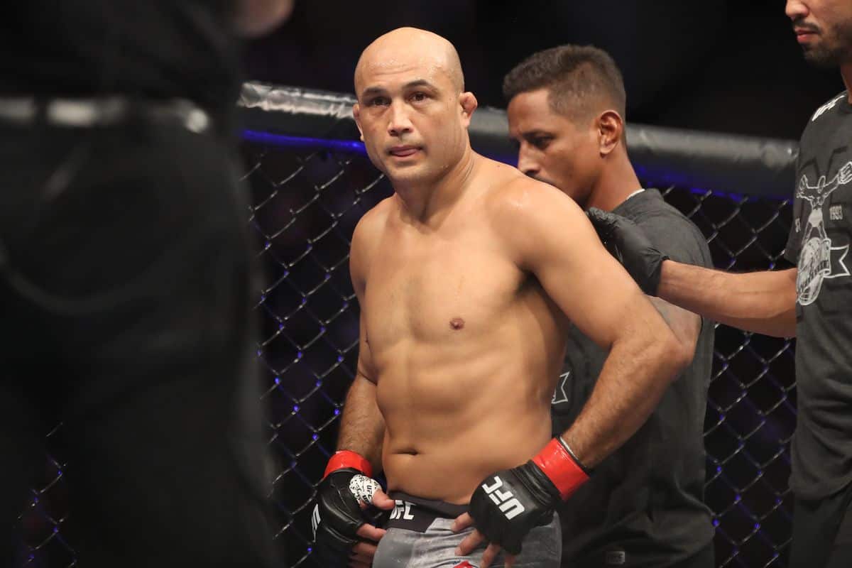 MMA fighter B.J Penn during a fight .