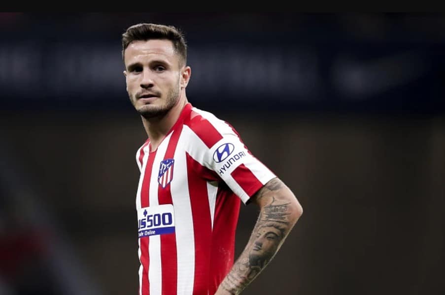 Atletico Madrid player Saul Niguez duing La Liga clash