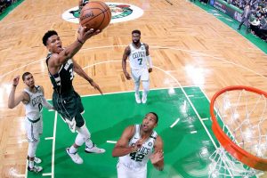 Giannis Antetokounmpo against Boston Celtics