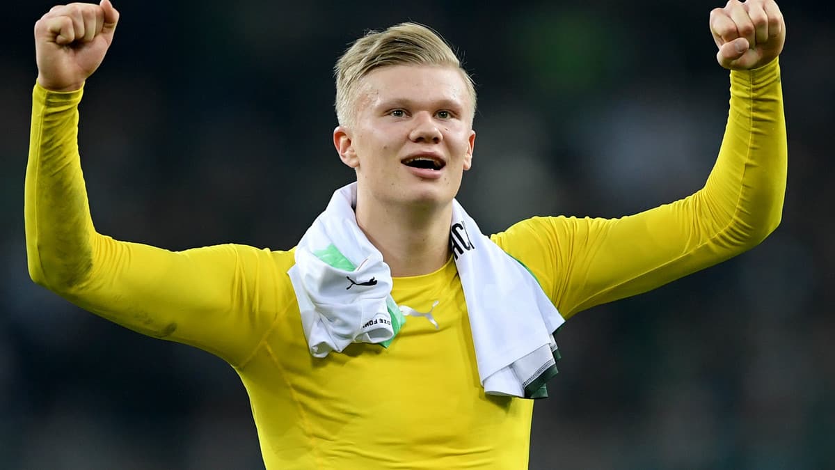 Erling Haaland celebrating Borussia Dortmund win over Borussia Mönchengladbach (Getty Images)