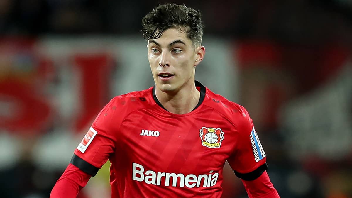 Kai Havertz playing for Bayer Leverkusen