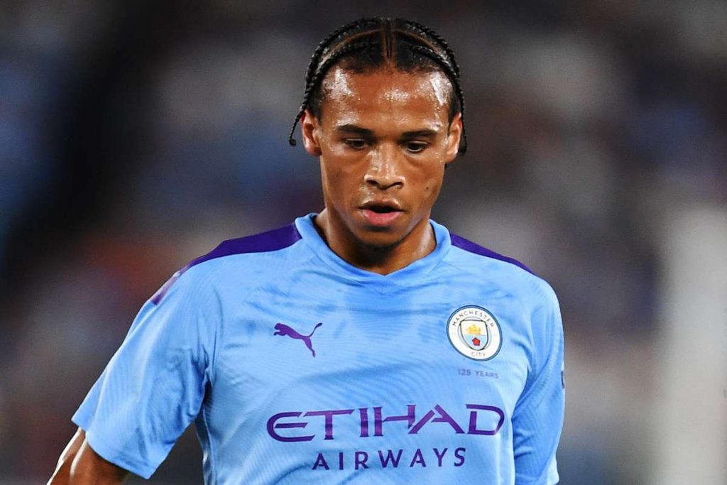 Manchester City winger Leroy Sane in action