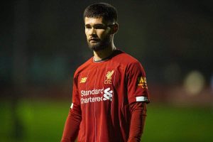 Joe Hardy in action for Liverpool U23