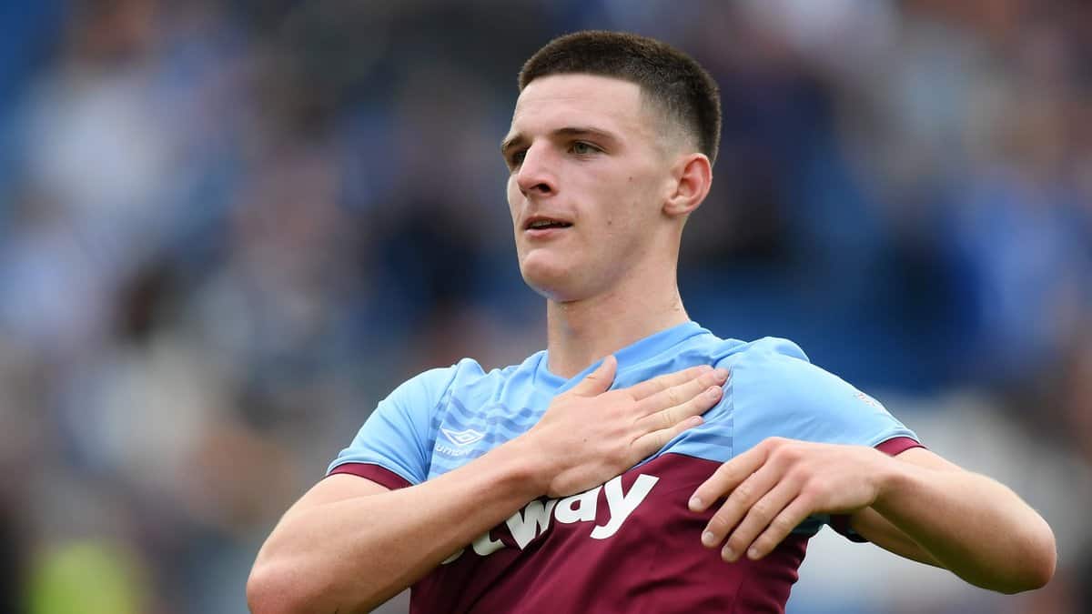Declan Rice in action for West Ham United