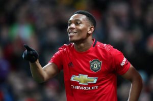 Anthony Martial in action for Manchester United against Sheffield United