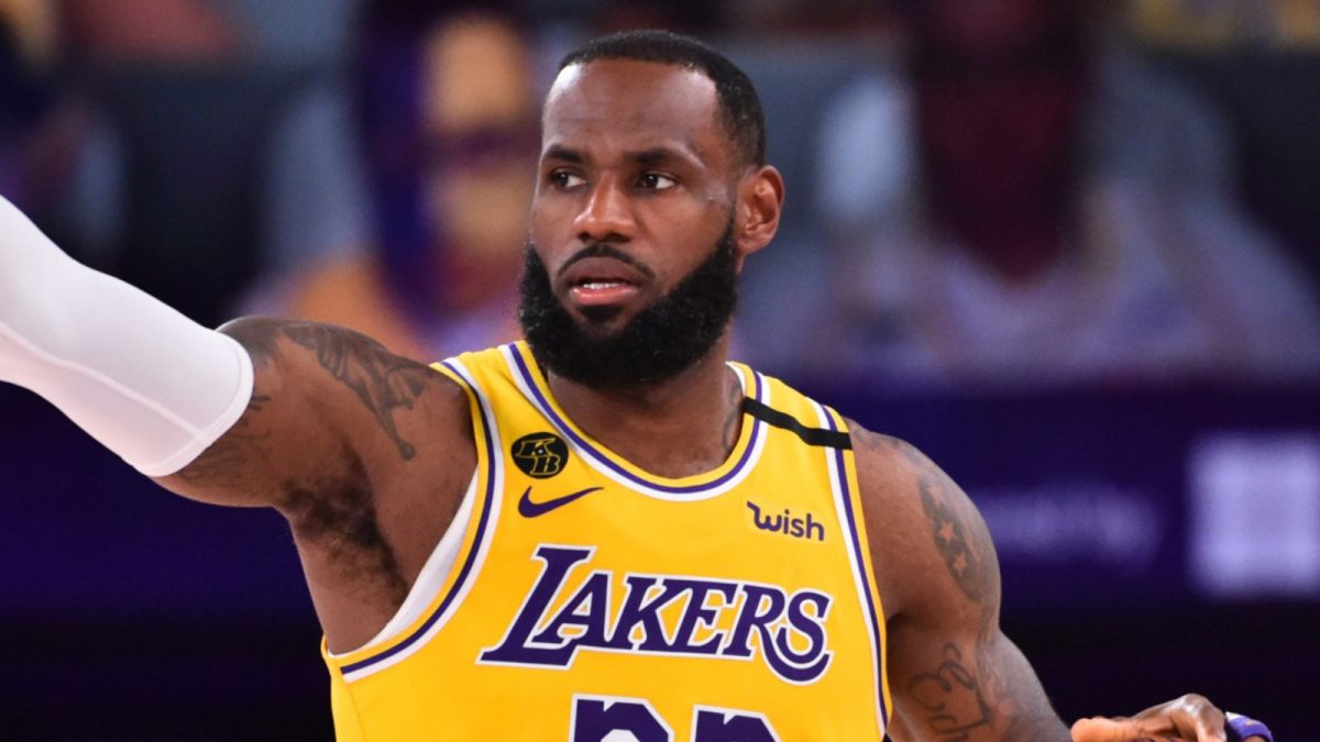 LeBron James in action for Los Angeles Lakers