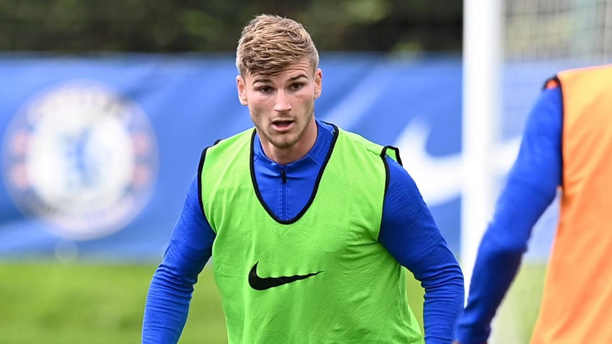 Timo Werner in training with Chelsea