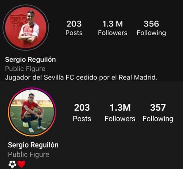 Sergio Reguilon's instagram