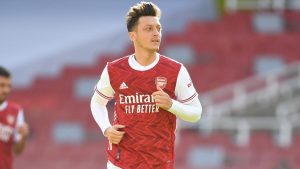 Mesut Ozil of Arsenal during a pre season friendly between Arsenal and Aston Villa at Emirates Stadium on September 05, 2020 in London, England.
