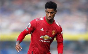 Marcus Rashford of Manchester United in action during the Premier League match