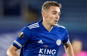 Leicester City's Timoty Castagne looks on during the UEFA Europa League Group G stage match