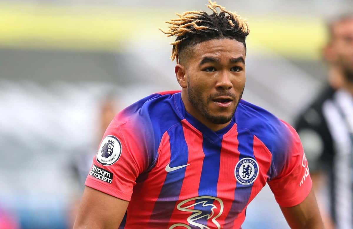 Reece James of Chelsea looks on during the Premier League match