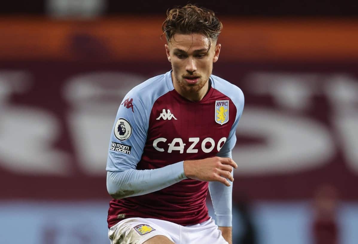 Matty Cash of Aston Villa during the Premier League match