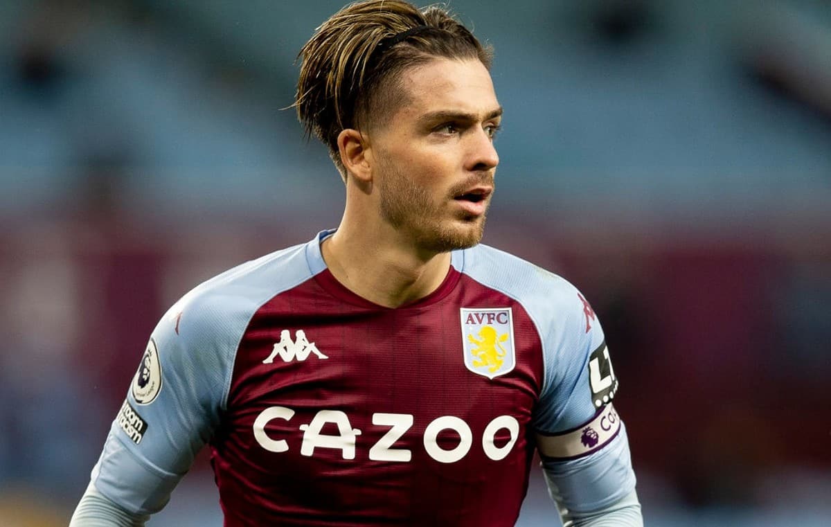Jack Grealish of Aston Villa in action during the Premier League match