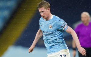 Kevin de Bruyne of Manchester City during the Premier League match between Manchester City and Newcastle United at Etihad Stadium on December 26, 2020 in Manchester, United Kingdom. The match will be played without fans, behind closed doors as a Covid-19 precaution. (Photo by Matt McNulty - Manchester City/Manchester City FC via Getty Images)