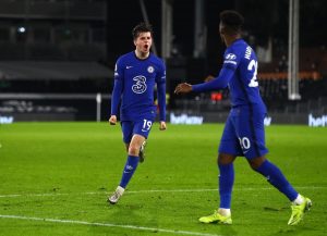 Mason Mount celebrating a goal against Fulham