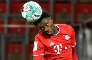 LEVERKUSEN, GERMANY - DECEMBER 19: (BILD ZEITUNG OUT) Alphonso Davies of Bayern Muenchen controls the ball during the Bundesliga match between Bayer 04 Leverkusen and FC Bayern Muenchen at BayArena on December 19, 2020 in Leverkusen, Germany. (Photo by Alex Gottschalk/DeFodi Images via Getty Images)