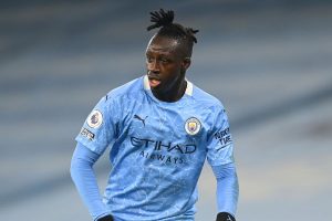 Benjamin Mendy in action for Manchester City