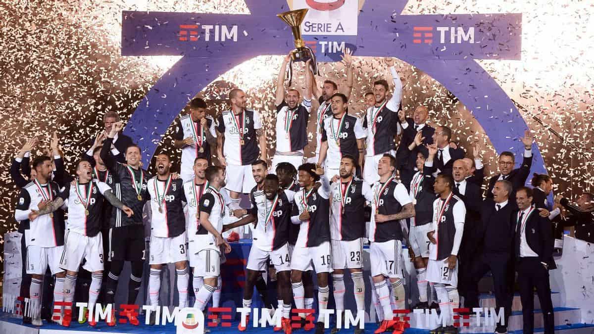 Juventus celebrating Serie A title