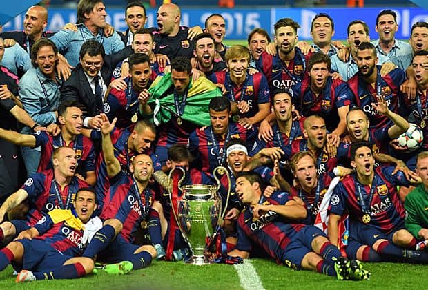 FC Barcelona celebrating Champions League title