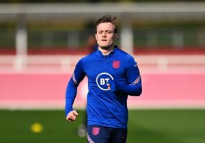 Oliver Skipp of England warms up during the England U21 Training Session at St George's Park on March 22, 2021 in Burton upon Trent, England. (Photo by Dan Mullan - The FA/The FA via Getty Images)