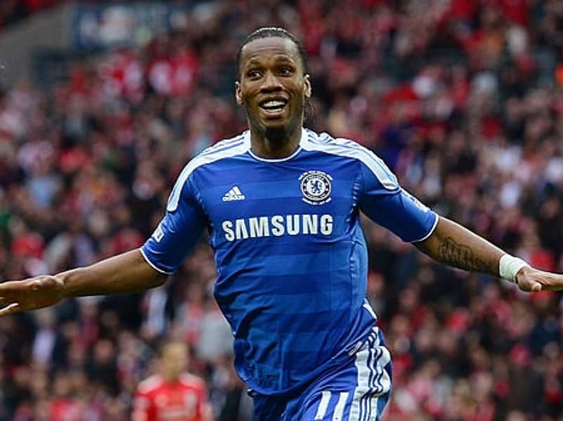 Didier Drogba of Chelsea celebrates as he scores their second goal during the FA Cup with Budweiser Final match between Liverpool and Chelsea at Wembley Stadium on May 5, 2012 in London, England. (Photo by Shaun Botterill/Getty Images)