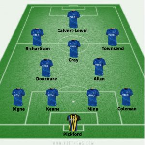 Premier League: Everton predicted lineup against Burnely