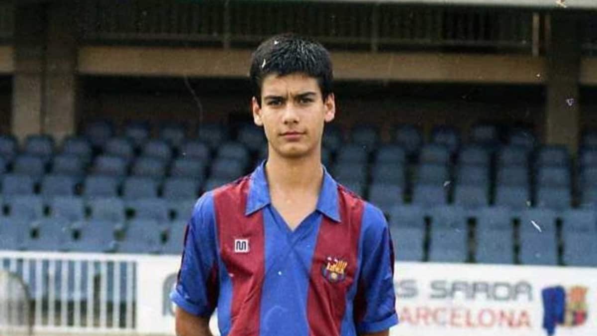 Молодой Хосеп Гвардиола в составе «Барселоны»