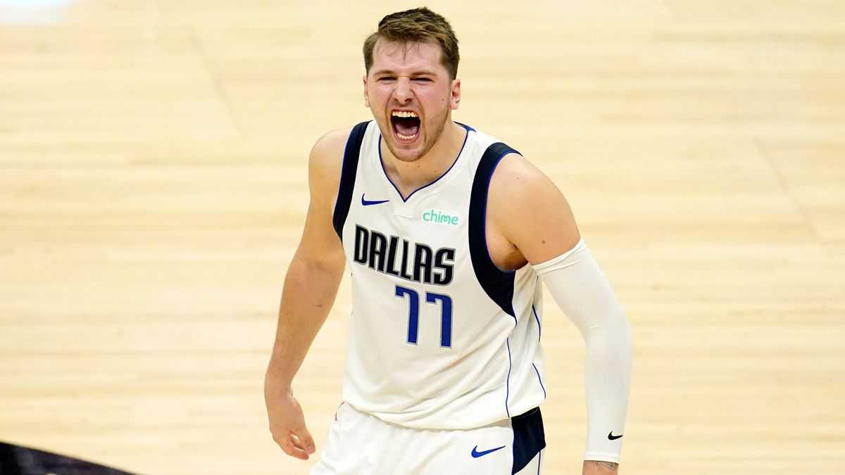 Luka Doncic reacts to Dallas Mavericks' win over Charlotte Hornets