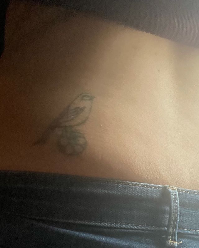 Terri Westgate's Norwich City crest tattoo on her lower back (Credit: Terri Westgate)